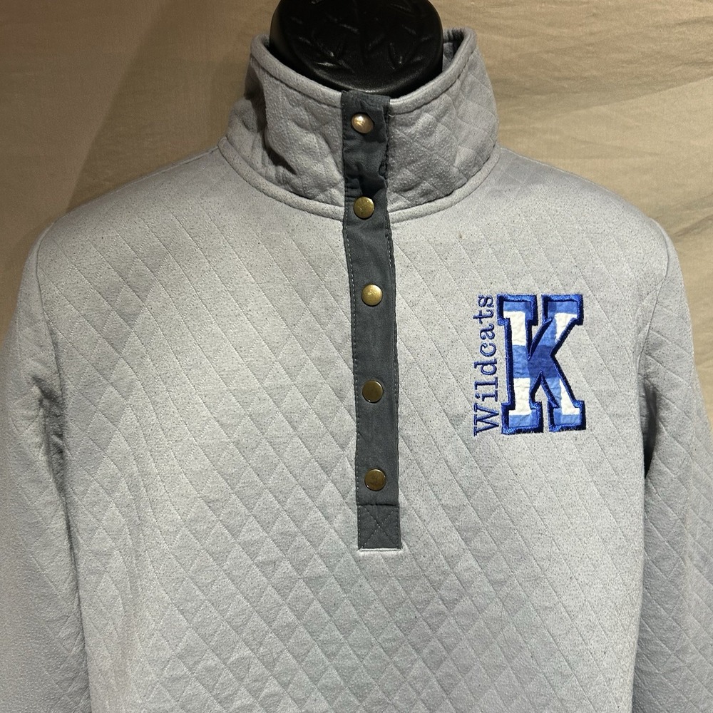 Top It Off Kentucky Wildcats Quilted Pullover Womens Medium Grey UK Top